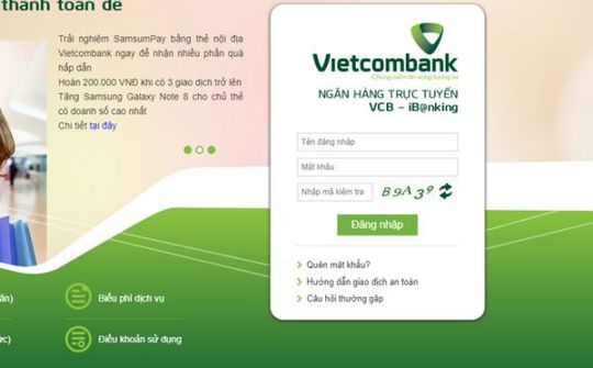 Ngừng cung cấp dịch vụ VCB-iB@nking trên hệ điều hành phiên bản cũ