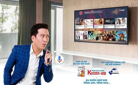 Smart TV Asanzo được tích hợp thêm tính năng Voice search