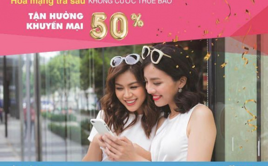 Miễn cước thuê bao, khuyến mại 50%, VinaPhone hút gấp đôi thuê bao trả sau