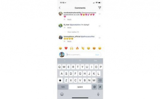 Instagram bổ sung thêm thanh phím tắt biểu tượng cảm xúc mới