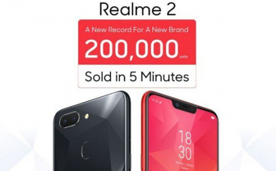 200.000 đơn hàng Realme 2 đã được bán ra chỉ trong 5 phút