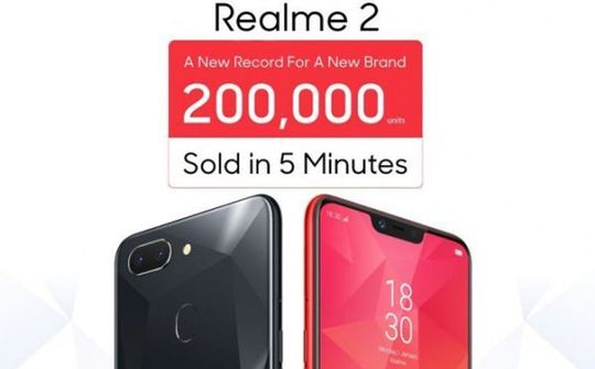 200.000 đơn hàng Realme 2 đã được bán ra chỉ trong 5 phút