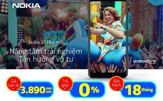 Nokia 3.1 Plus chính thức lên kệ tại Việt Nam, giá 3,89 triệu đồng
