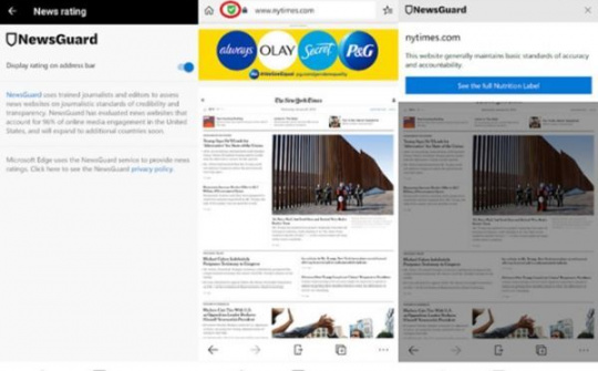 Microsoft Edge hiện cảnh báo tin tức giả mạo