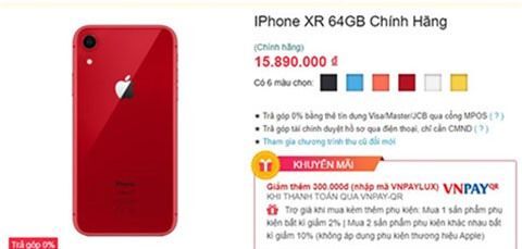 iPhone XR giảm giá mạnh tại Việt Nam