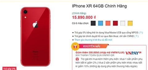 iPhone XR giảm giá mạnh tại Việt Nam