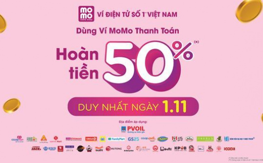 Ngày hội MoMo siêu hoàn tiền diễn ra duy nhất trong ngày 1/11 tới