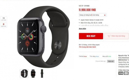 Apple Watch Series 5 chính hãng lên kệ, giá từ 11,6 triệu đồng