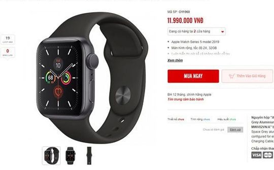 Apple Watch Series 5 chính hãng lên kệ, giá từ 11,6 triệu đồng