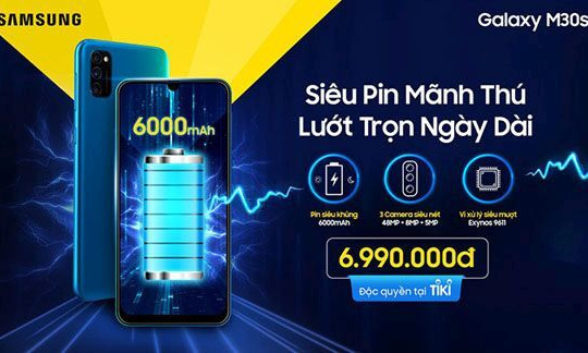 Galaxy M30s chính thức lên kệ với giá 6,99 triệu đồng