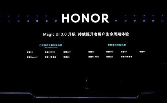 Honor tiết lộ một danh sách smartphone được cập nhật Magic UI 3.0