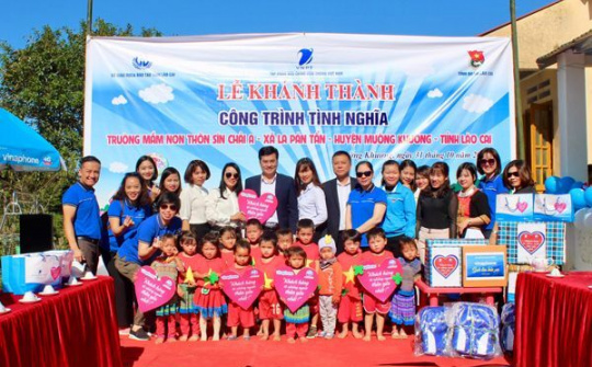 VNPT VinaPhone tặng công trình điểm trường mầm non tặng thôn Sín Chải A