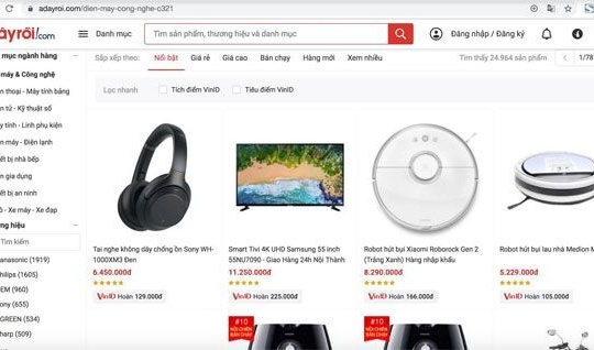 Adayroi! của Vingroup dừng hoạt động