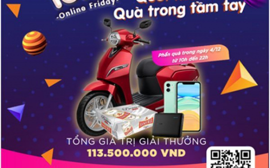 Scan QR nhận quà may mắn trên VTV cùng Online Friday