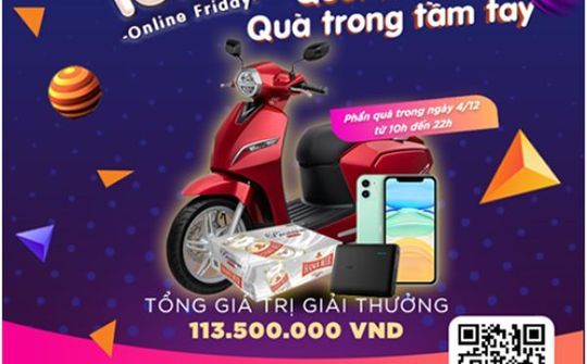Scan QR nhận quà may mắn trên VTV cùng Online Friday