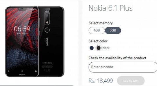 Nokia 6.1 Plus phiên bản RAM 6 GB được bán ra tại Ấn Độ