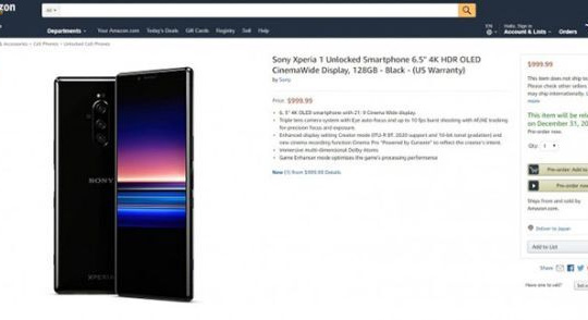 Amazon chào bán Sony Xperia 1 được bán với giá đến 1.000 USD