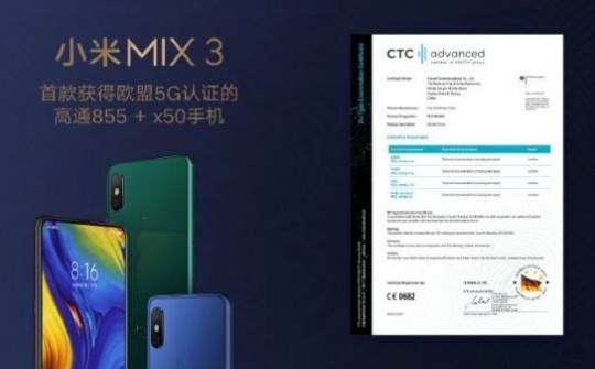 Xiaomi Mi MIX 3 5G đã đạt được chứng nhận CE của châu Âu