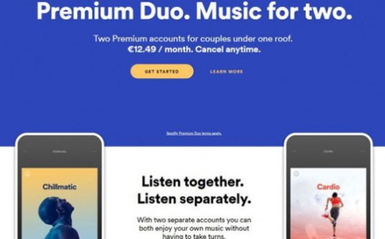 Spotify bắt đầu thử nghiệm gói Premium Duo mới