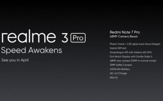 Realme 3 Pro sẽ ra mắt vào tháng 4/2019
