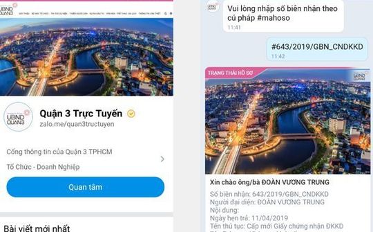 “Quận 3 trực tuyến” đã hiện diện trên Zalo