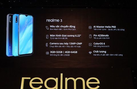 Realme 3 sắp lên kệ tại Việt Nam, giá 3,99 triệu đồng