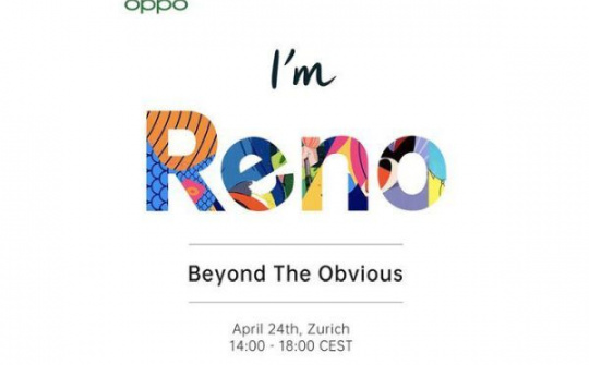 OPPO Reno sẽ trình làng ngày 24/4 tại Zurich