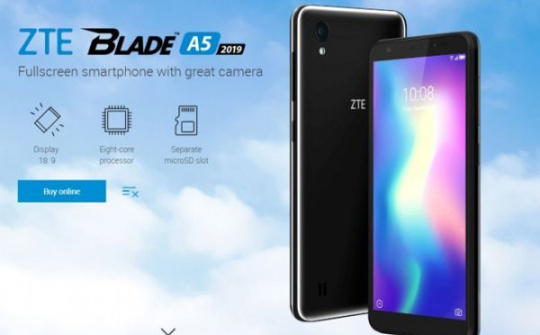 ZTE Blade A5 2019 trình làng, giá khoảng 2,32 triệu đồng