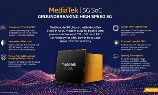 MediaTek công bố chip Helio M70 với modem 5G