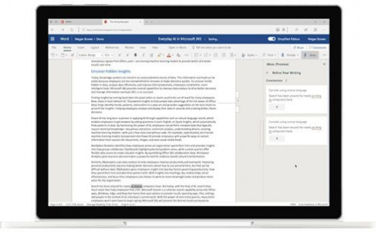 Microsoft Word sử dụng AI để cải thiện nội dung bài viết