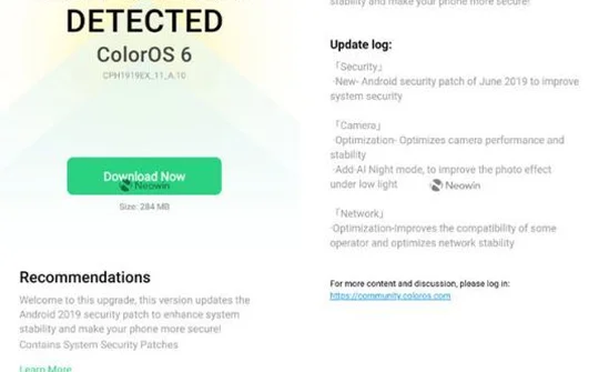 Oppo tung bản cập nhật phần mềm cho Reno 10x zoom