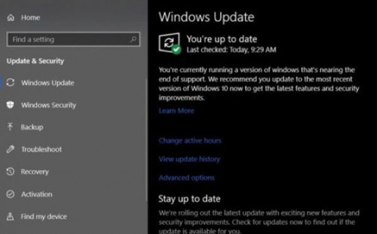 Microsoft sẽ thông báo khi phiên bản Windows 10 không còn hỗ trợ