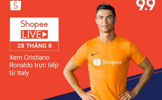 Cristiano Ronaldo sẽ tương tác trực tuyến trên Shopee Live tối mai, 28/8