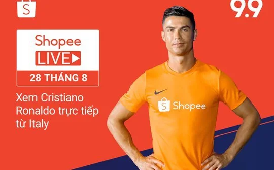 Cristiano Ronaldo sẽ tương tác trực tuyến trên Shopee Live tối mai, 28/8
