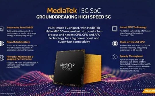 Mediatek xác nhận ra mắt SoC 5G vào đầu năm tới