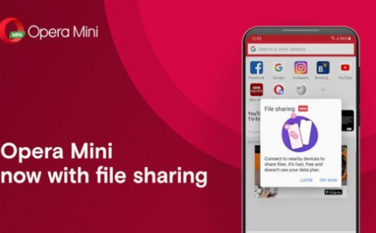 Opera Mini bắt đầu hỗ trợ chức năng chia sẻ tập tin ngoại tuyến