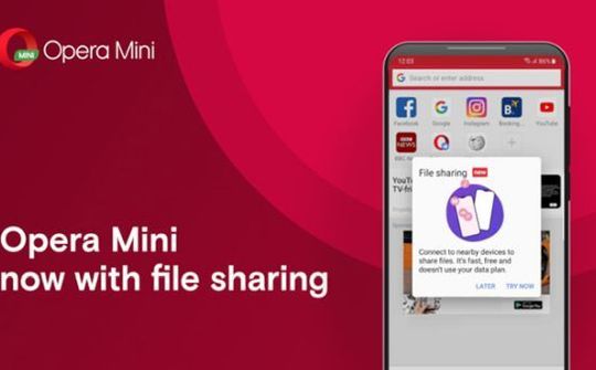 Opera Mini bắt đầu hỗ trợ chức năng chia sẻ tập tin ngoại tuyến