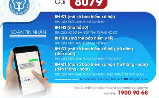 Từ ngày 1/8, chỉ sử dụng đầu số 8079 trong tra cứu BHXH, BHYT