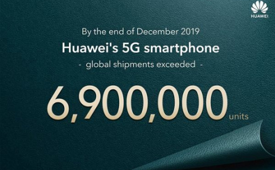 Huawei đã bán được 6,9 triệu smartphone 5G trong cả năm 2019