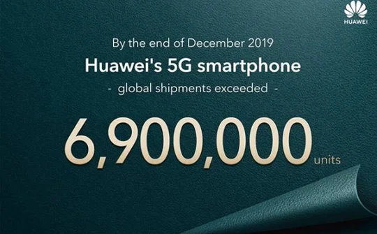 Huawei đã bán được 6,9 triệu smartphone 5G trong cả năm 2019