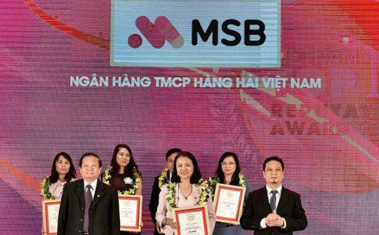 MSB vào top 10 ngân hàng TMCP tư nhân uy tín nhất Việt Nam 2020