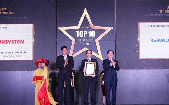GMO-Z.com RUNSYSTEM 3 lần liên tiếp được vinh danh "Top 10 Doanh nghiệp CNTT Việt Nam 2020"