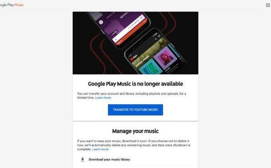 Google Play Music chính thức ngừng hoạt động