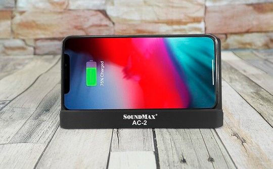 SoundMax trình làng loa nghe nhạc kiêm dock sạc không dây 