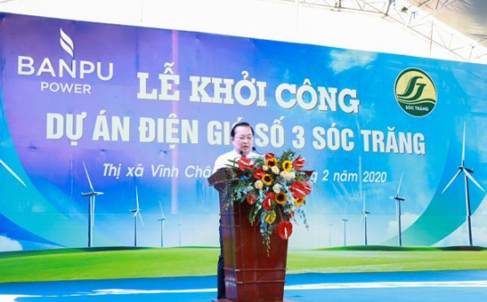 Khởi công Nhà máy điện gió số 3 tỉnh Sóc Trăng với tổng đầu tư 1.365 tỷ đồng