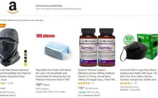 Amazon hướng người tìm kiếm Covid-19 đến trang thông tin y tế