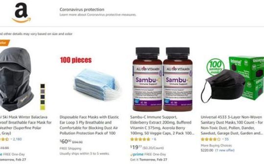 Amazon hướng người tìm kiếm Covid-19 đến trang thông tin y tế