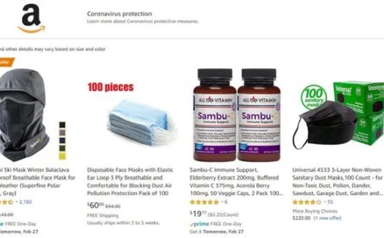 Amazon hướng người tìm kiếm Covid-19 đến trang thông tin y tế