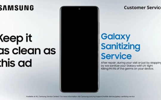 Samsung triển khai dịch vụ khử trùng điện thoại Galaxy miễn phí