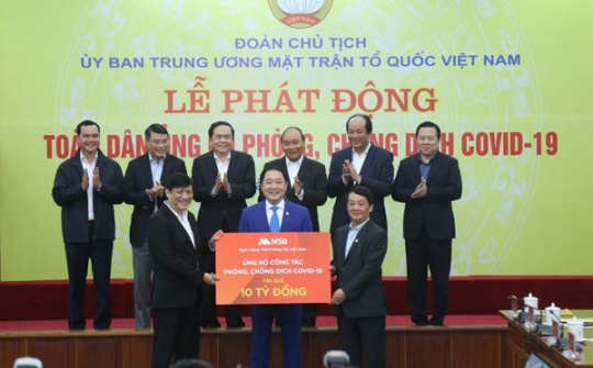 MSB góp 10 tỷ đồng hỗ trợ cho công tác chống dịch Covid-19